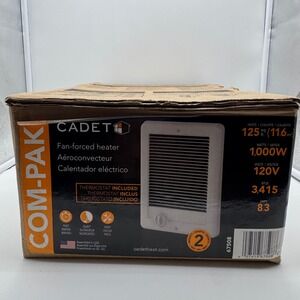 Cadet Com-Pak 67508 Fan-Forced Wall Heater 1000W 120V with Thermostat White